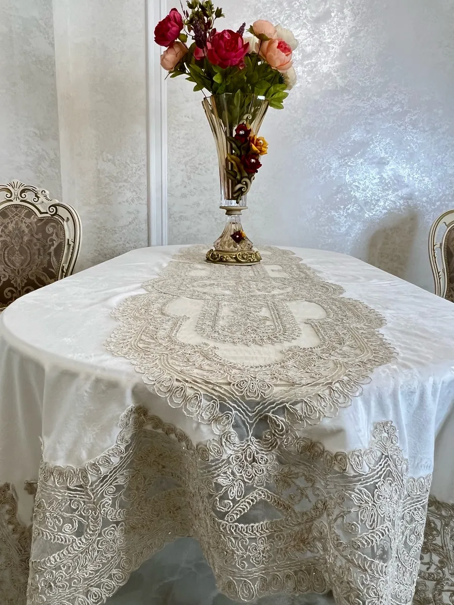 Скатерть с кружевом *Новый год*150*220