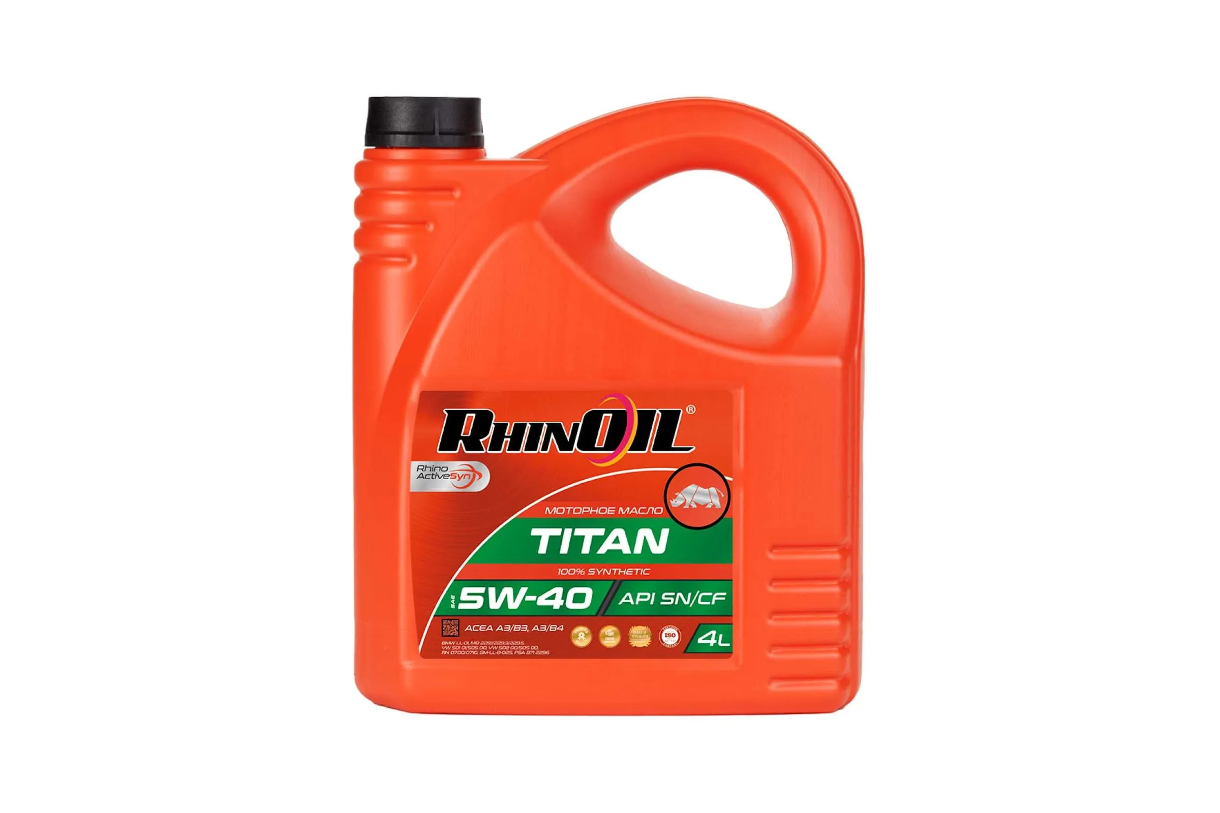 МАСЛО МОТОРНОЕ СИНТЕТИЧЕСКОЕ SAE 5W40 API SN/CE RHINOIL (4Л)