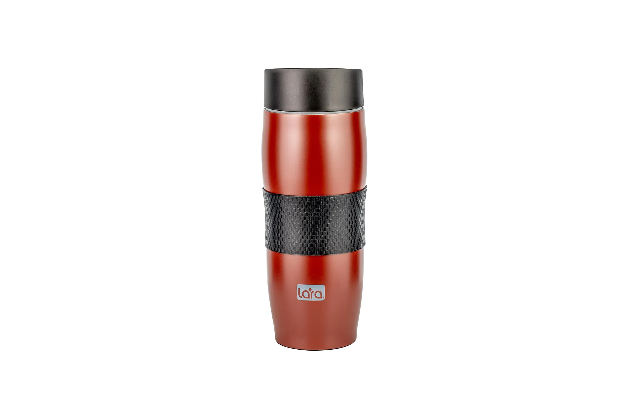 Термокружка LARA LR04-24 <Black> 380мл, двойные стенки, вакуум, сталь/силикон