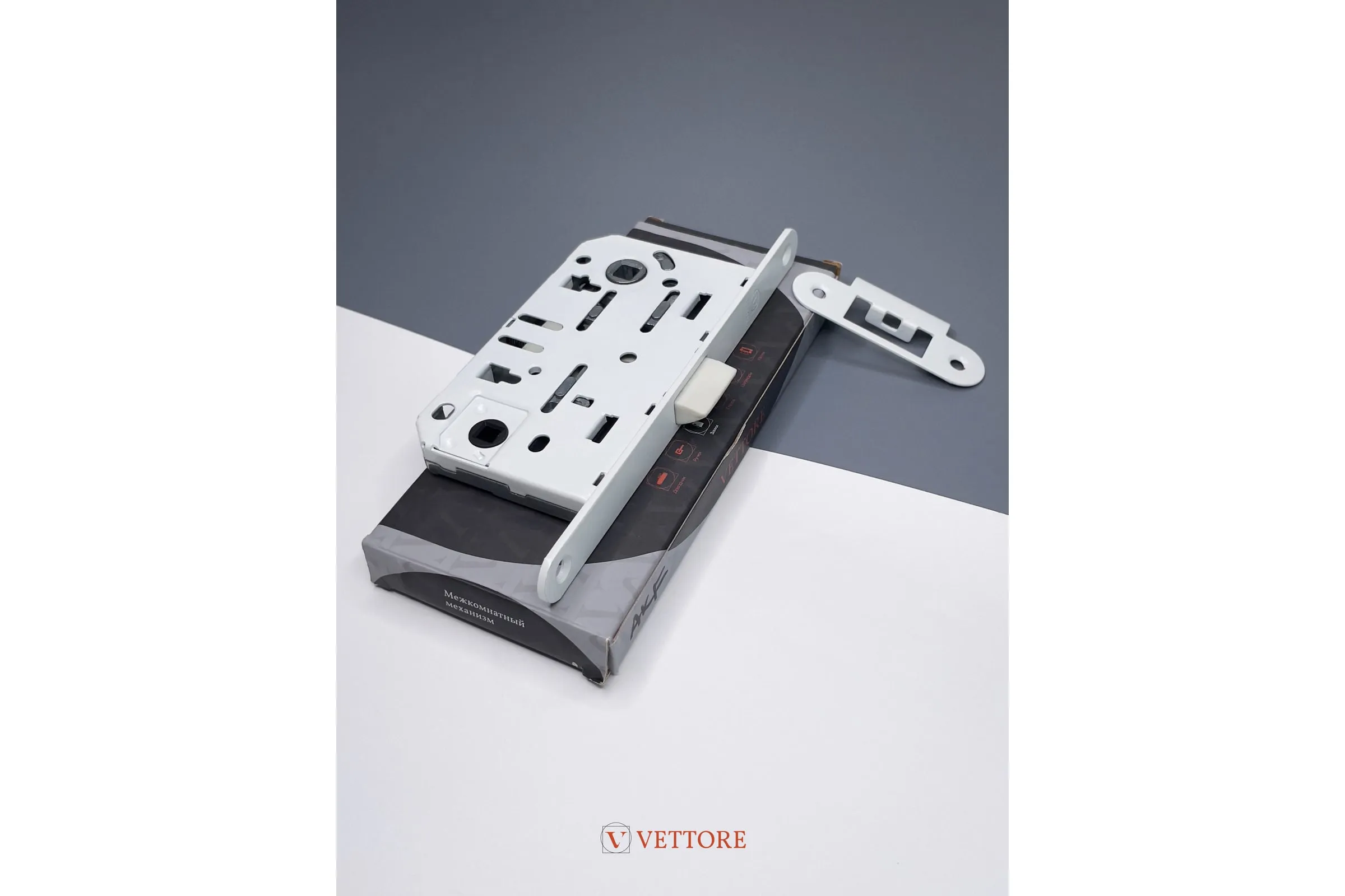 Межкомнатный механизм под фиксатор VETTORE 410 C-S KEVLAR MWP (Белый Матовый)
