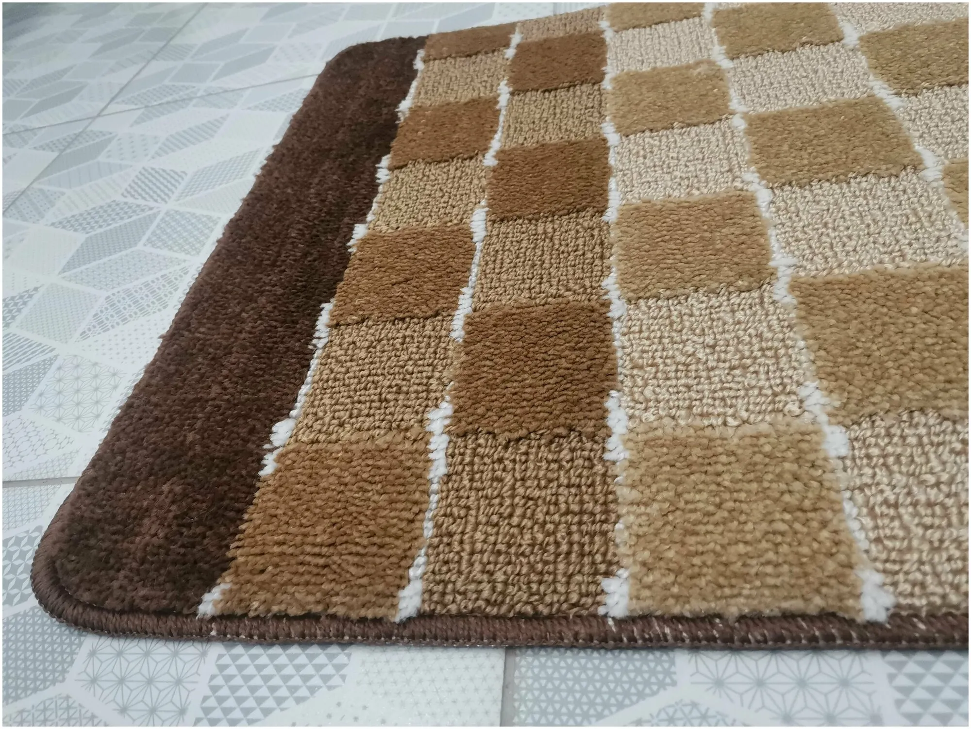 Коврик для в/к KILIM из 1шт 50х80см UK2078 (вишневый-кремовый) 1/60