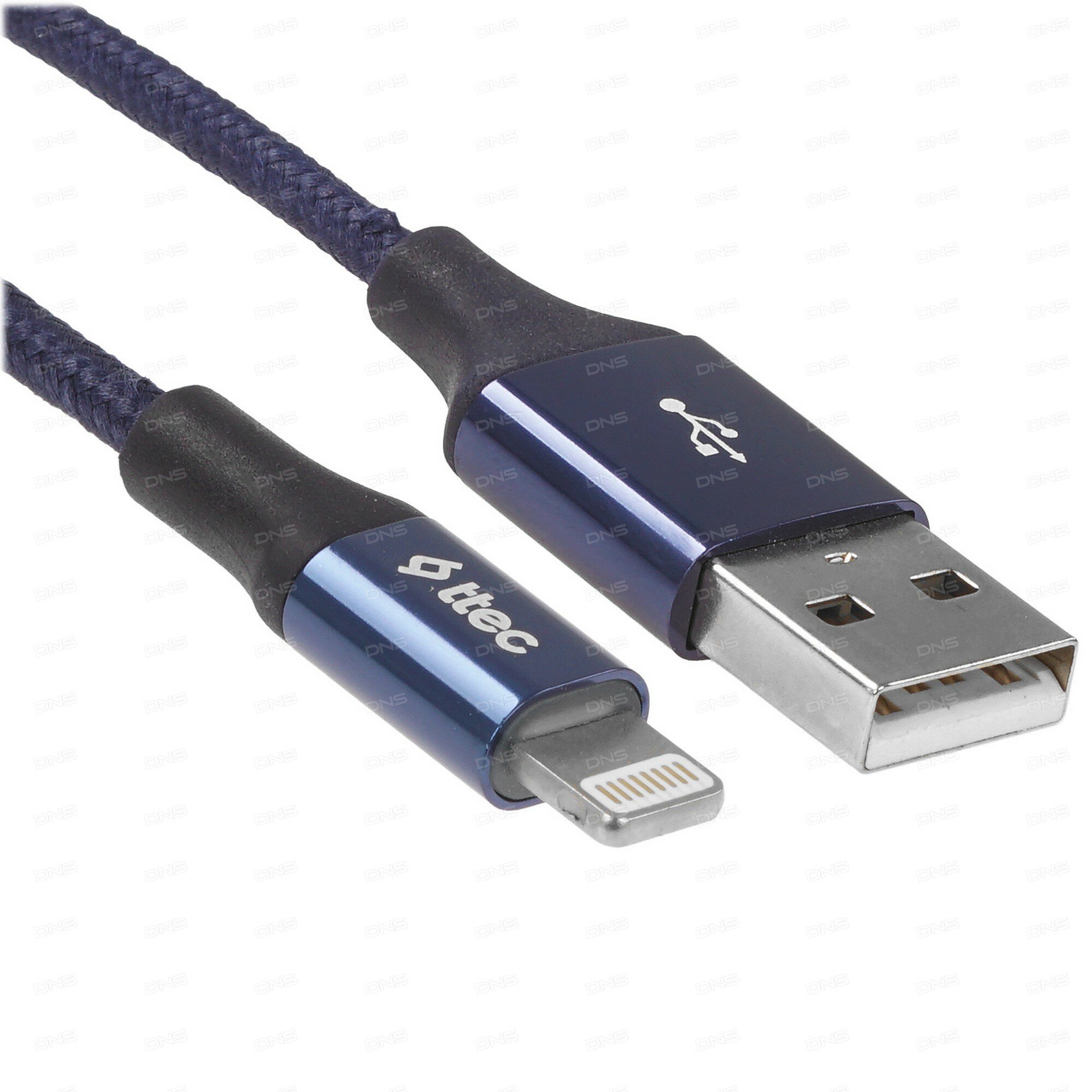 Дата-кабель TEC Lightning 1.0m alum синий