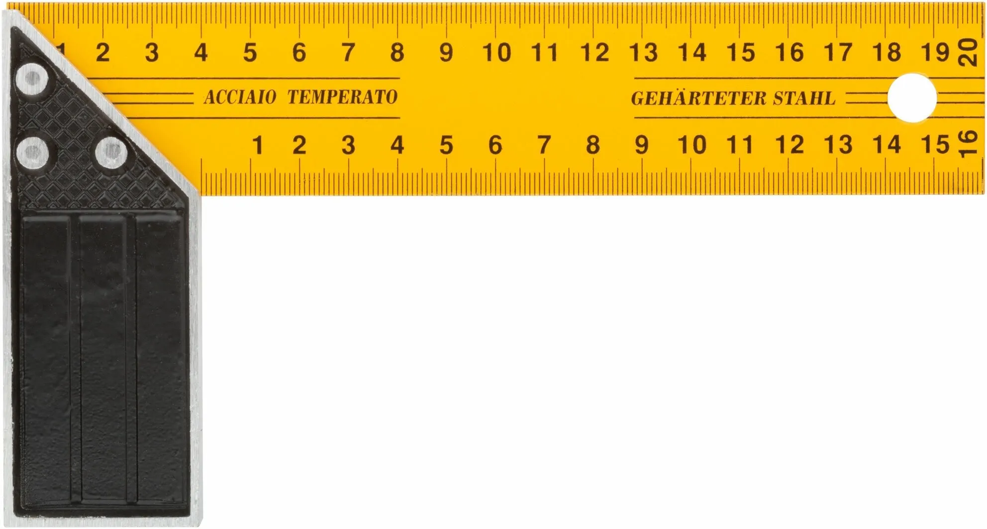 Угольник столярный 19420 25см желтый (12/120) MaxiTool