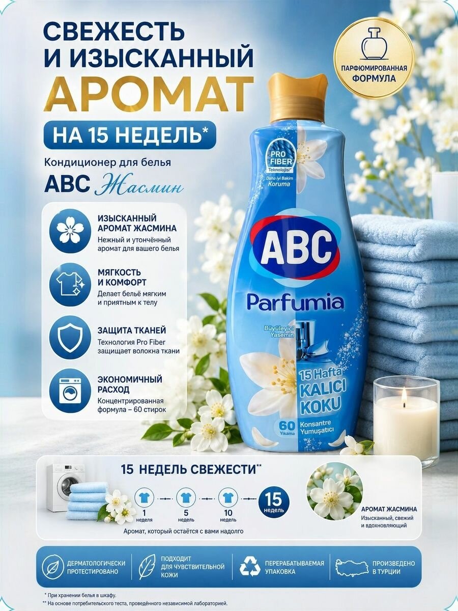 Ополаскиватель для белья ABC  концентрат в ассорт. 1440 мл (9)