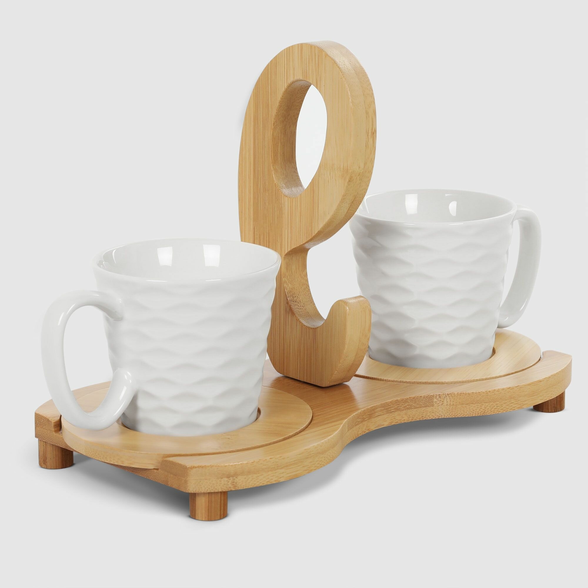 Горшок "Семья" на деревянной подставке, 27х20х10см 5799899