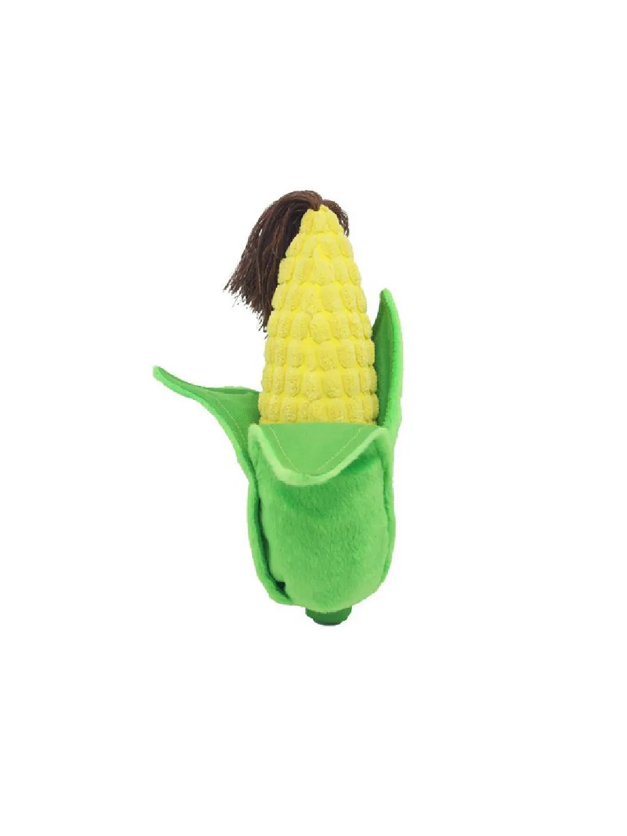 Игрушка мягкая для собак "Кукуруза", с пищалкой, 18 см, желтая   10949548
