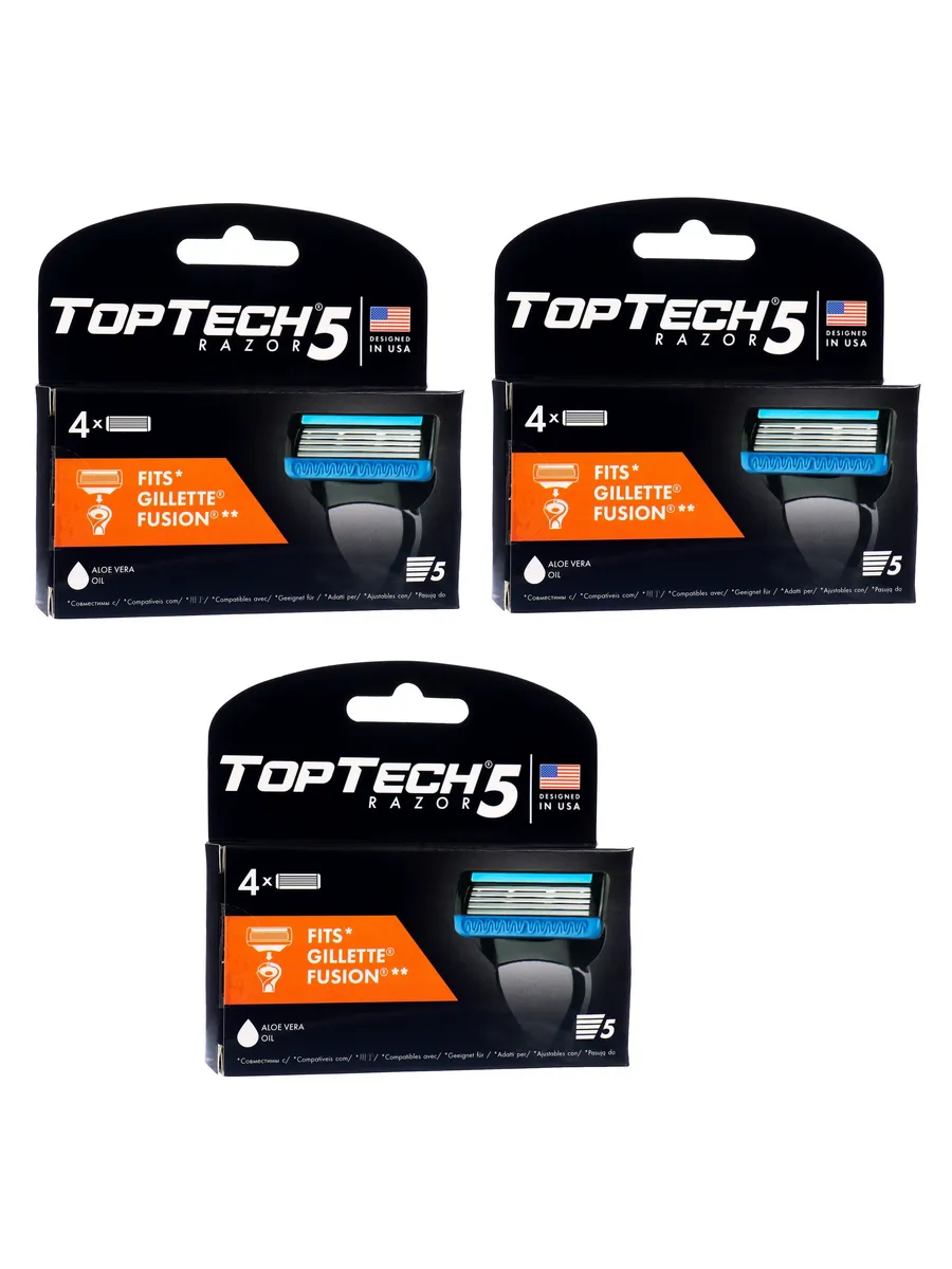 TOPTECH сменные кассеты Real Man Professional 5 4шт/уп (195055)