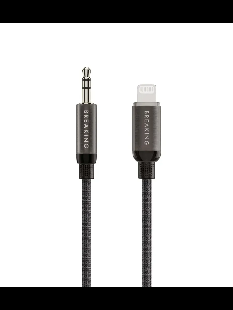 Кабель AUX Breaking Graphite, USB-C - AUX, 1м (Черный)