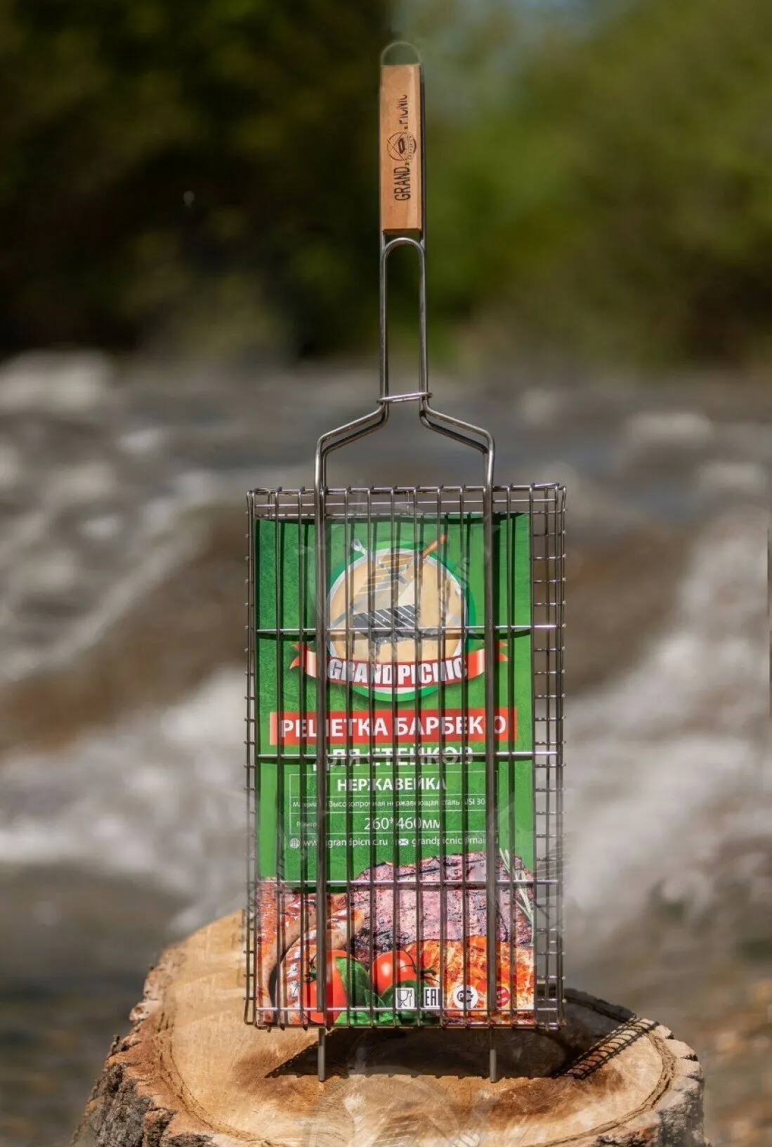Решетка для барбекю GRAND PICNIC 460 × 460 НЕРЖ 304 СТЕЙКОВ