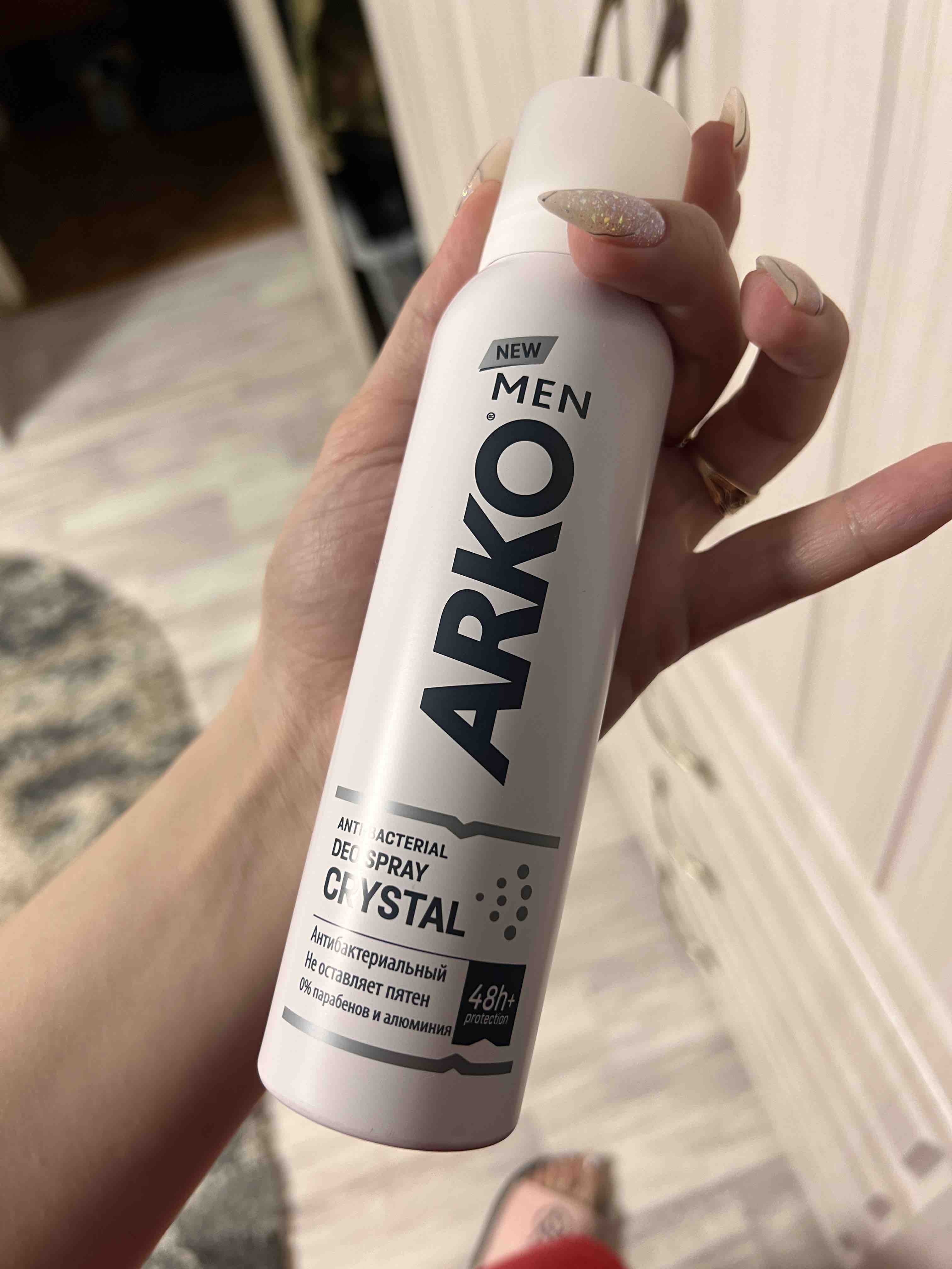 Дезодорант МУЖСКОЙ "Arko Men" СПРЕЙ (150 мл) Crystal / не оставляет пятен / Антибактериальный (6 шт/